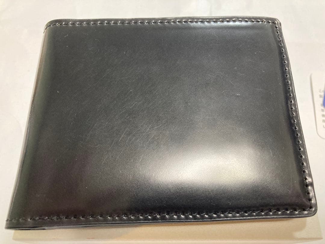 【未使用新品】ロカド シェルコードバン 二つ折り財布 ブラック 箱付き