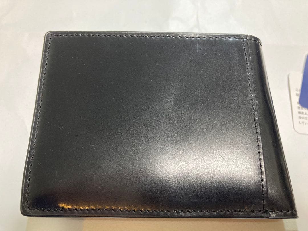 【未使用新品】ロカド シェルコードバン 二つ折り財布 ブラック 箱付き