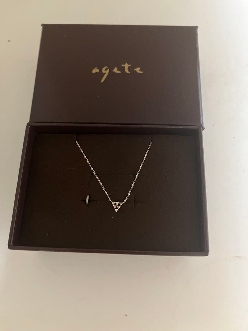 agete K10ダイヤモンド ネックレス ゴールド