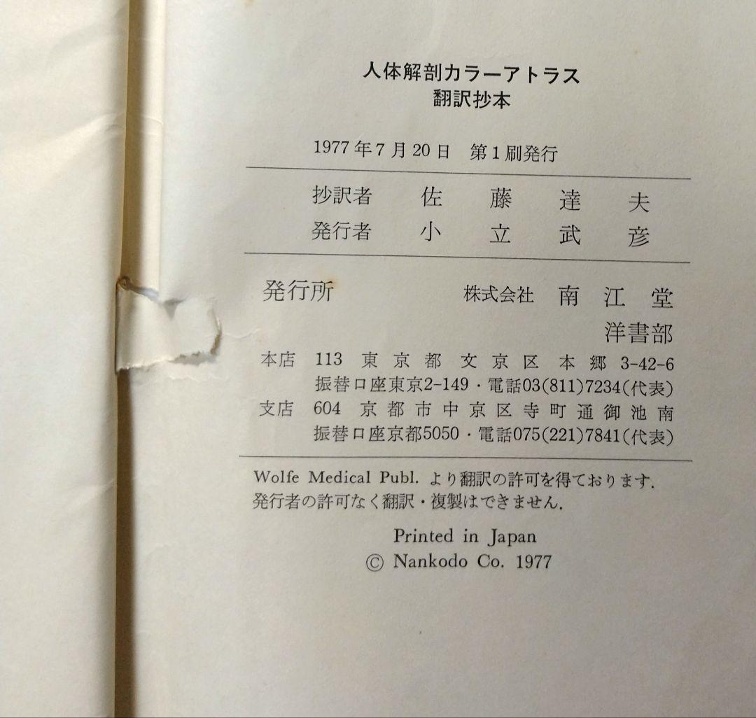 洋書 A Colour Atlas of Human Anatomy