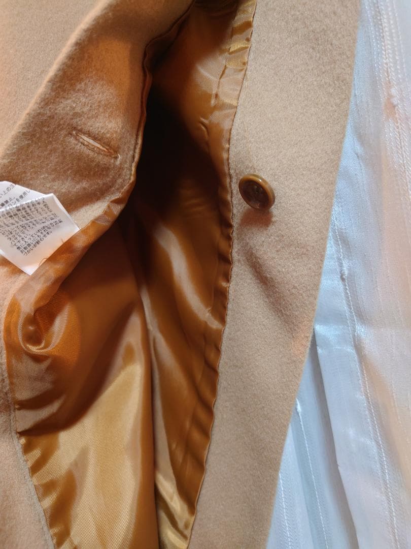 新品同様☆日本製ウール９0%☆キャメルケープポンチョ