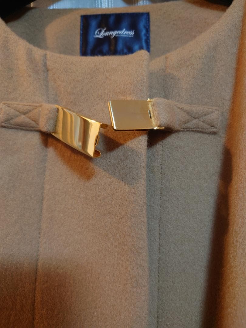 新品同様☆日本製ウール９0%☆キャメルケープポンチョ