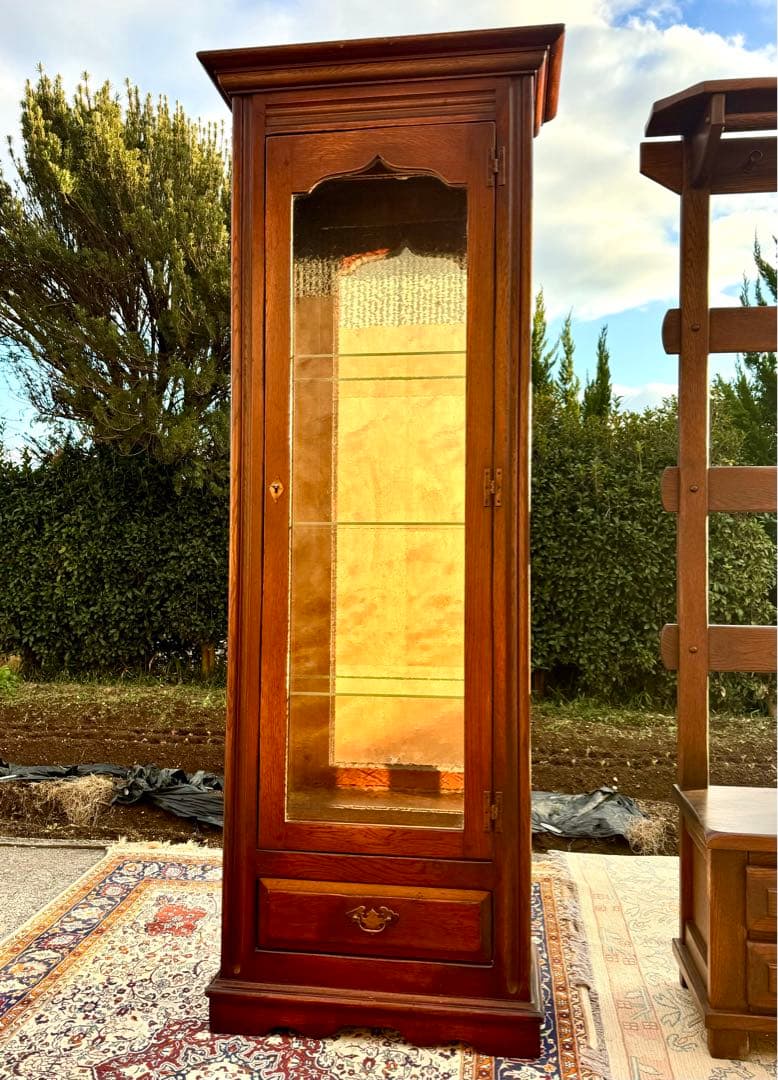 フランダースの家具屋さん オーク無垢 スリムキャビネット 飾り棚 幅73cm