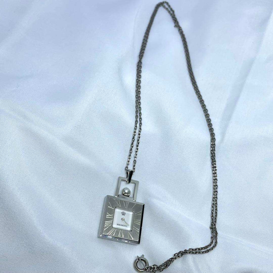 6 MIKIMOTO ミキモト ペンダントウォッチ JAL パール 稼働 美品
