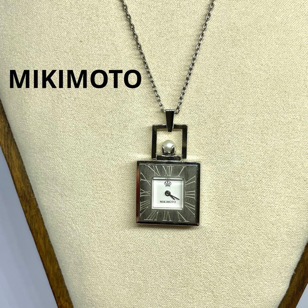 6 MIKIMOTO ミキモト ペンダントウォッチ JAL パール 稼働 美品