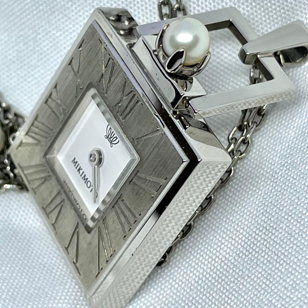 6 MIKIMOTO ミキモト ペンダントウォッチ JAL パール 稼働 美品
