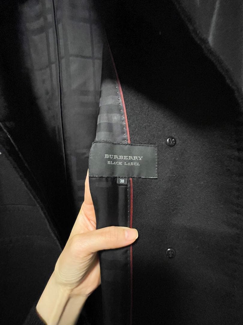【バーバリー ブラックレーベル】コート ブラック カシミヤ　お値下げしました♪