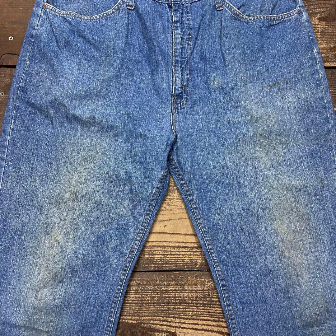 70s W35 ビンテージ デニム ワークパンツ ワイド ボロ タロン 雰囲気