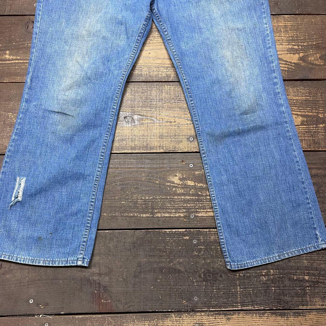 70s W35 ビンテージ デニム ワークパンツ ワイド ボロ タロン 雰囲気