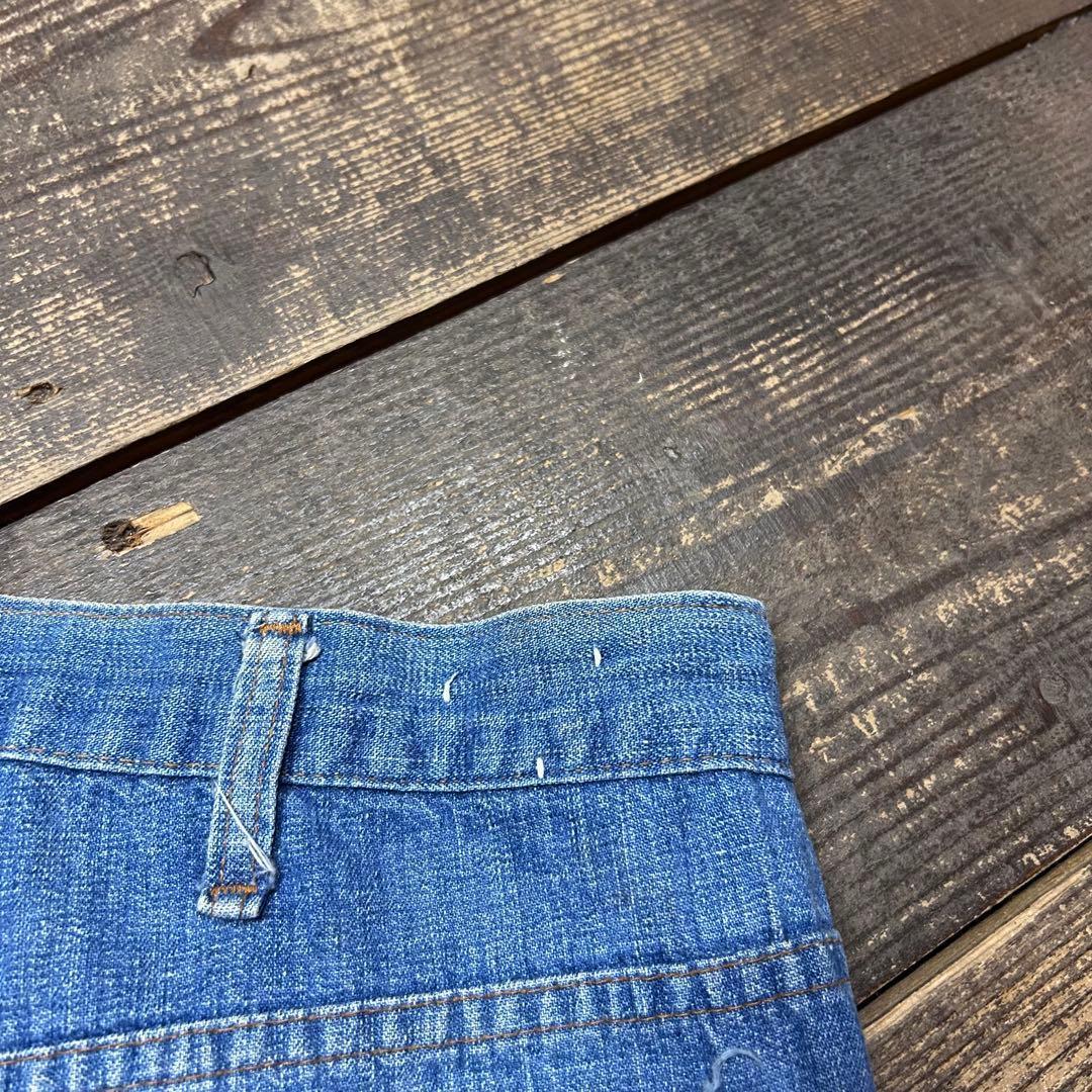 70s W35 ビンテージ デニム ワークパンツ ワイド ボロ タロン 雰囲気
