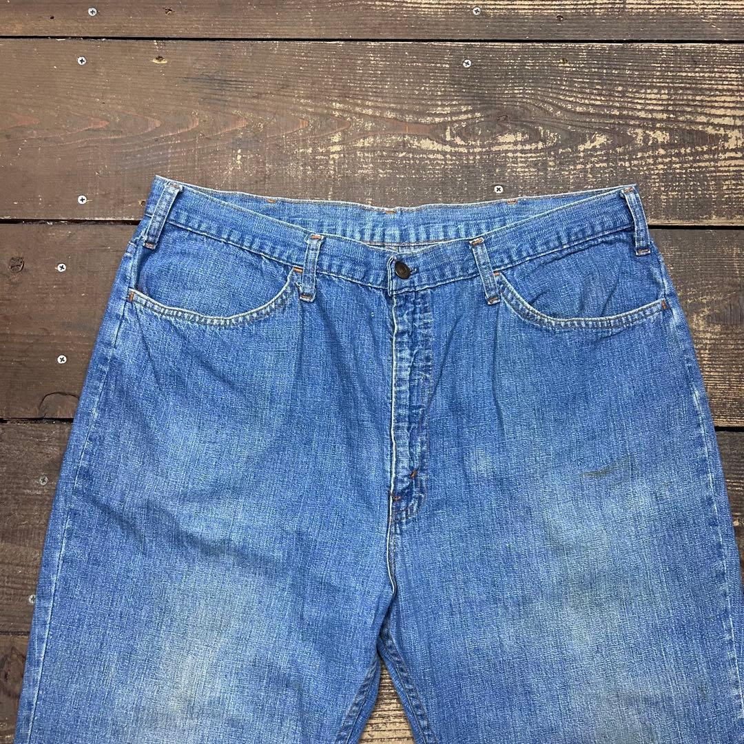 70s W35 ビンテージ デニム ワークパンツ ワイド ボロ タロン 雰囲気