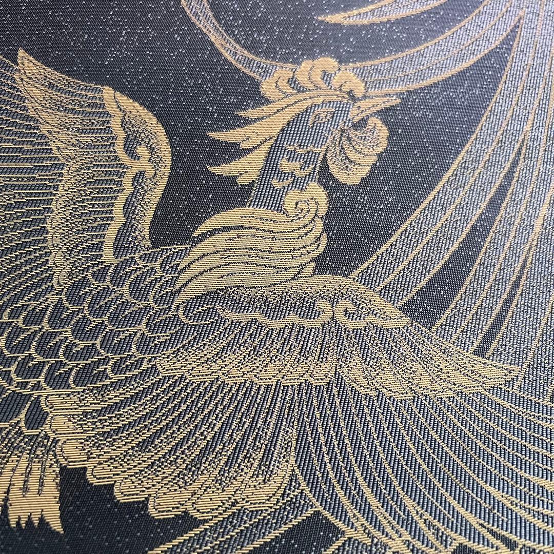 【土曜日まで価格‼️】高級 袋帯 正絹 六通柄 ゴールド　ブラウン