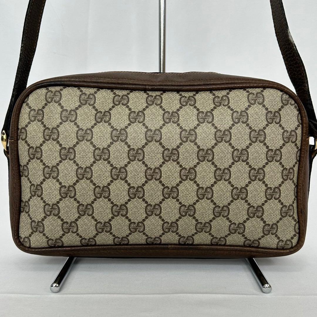 【極美品】グッチ GGスプリーム ショルダーバッグ レザー 本革 斜め掛け 茶