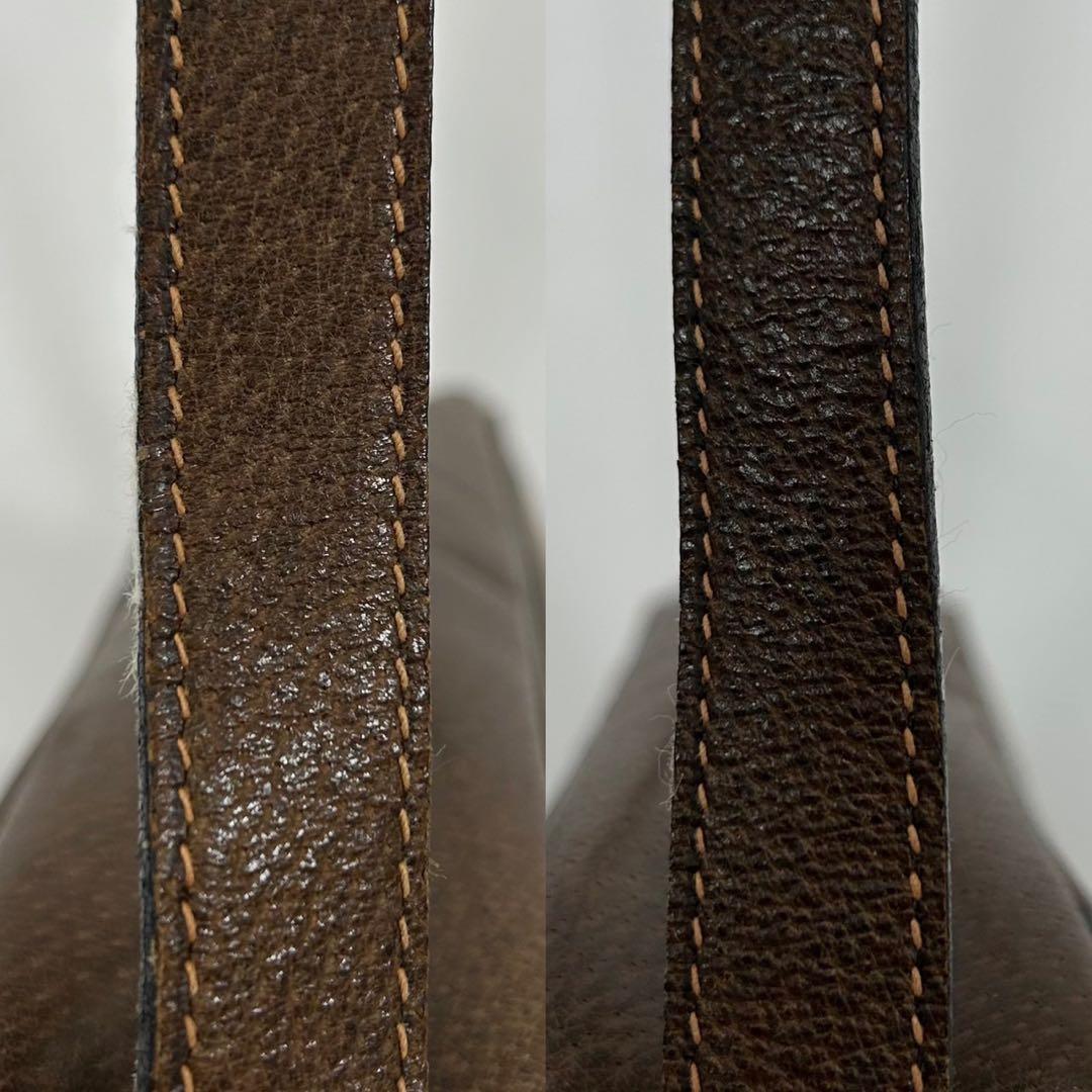 【極美品】グッチ GGスプリーム ショルダーバッグ レザー 本革 斜め掛け 茶