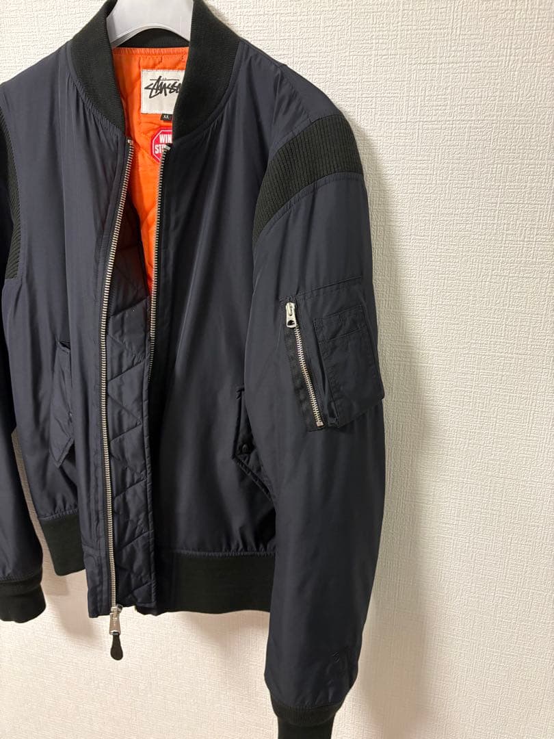 最安値Stüssy ブラック MA-1ジャケット XL WINDSTOPPER