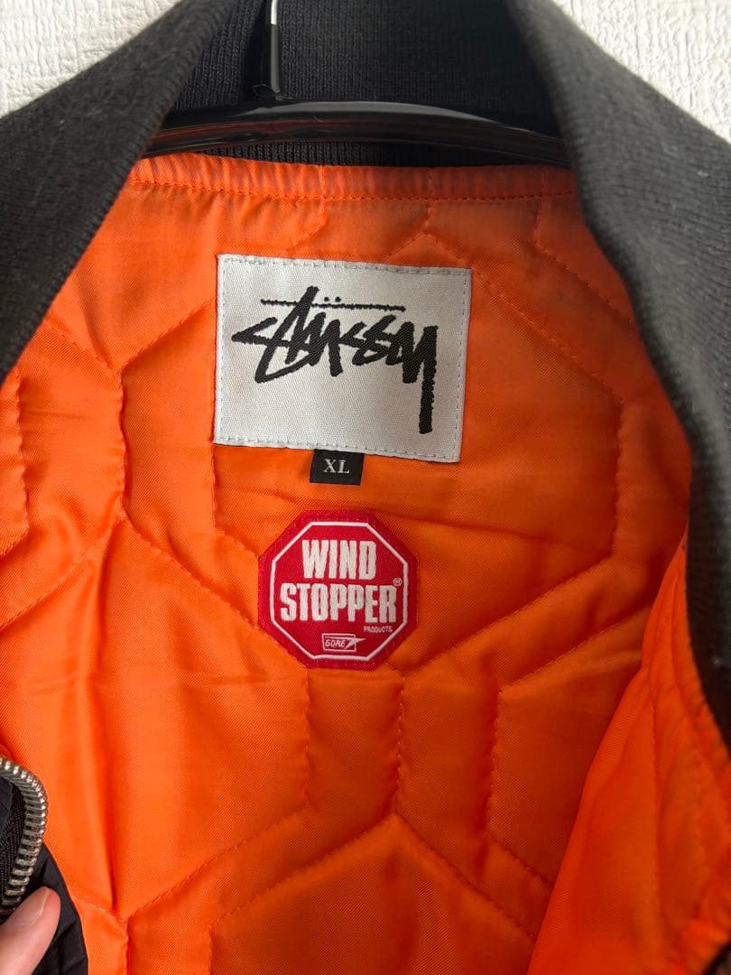 最安値Stüssy ブラック MA-1ジャケット XL WINDSTOPPER