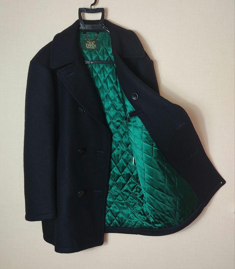 【美品】NEW YORKER メンズPコート Lサイズ ネイビー色(used品)