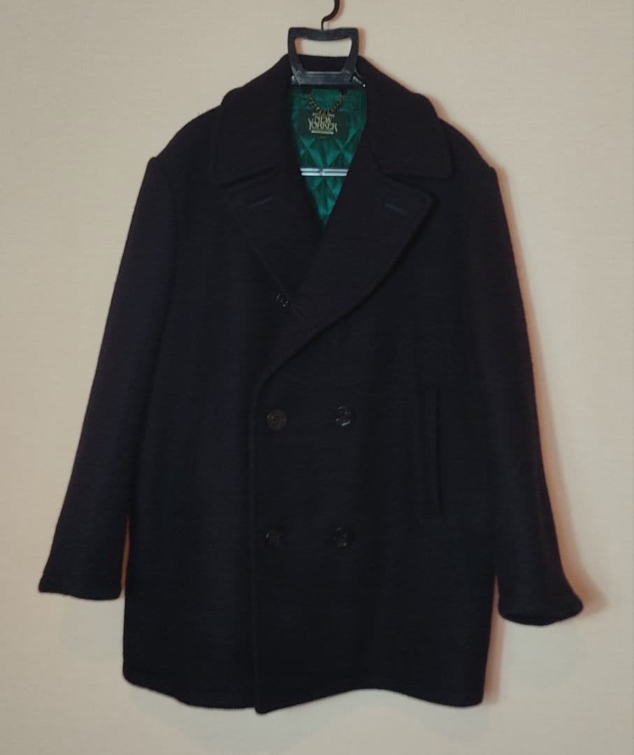 【美品】NEW YORKER メンズPコート Lサイズ ネイビー色(used品)