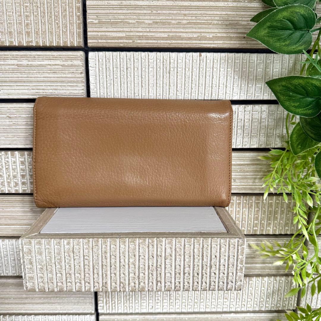 【高級】 サルヴァトーレ フェラガモ レザー 長財布 ブラウン ガンチーニ 金具