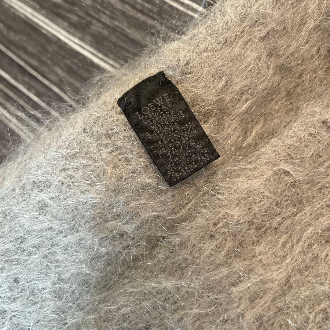 LOEWE ロエベ マフラー モヘヤ ウール グレージュ