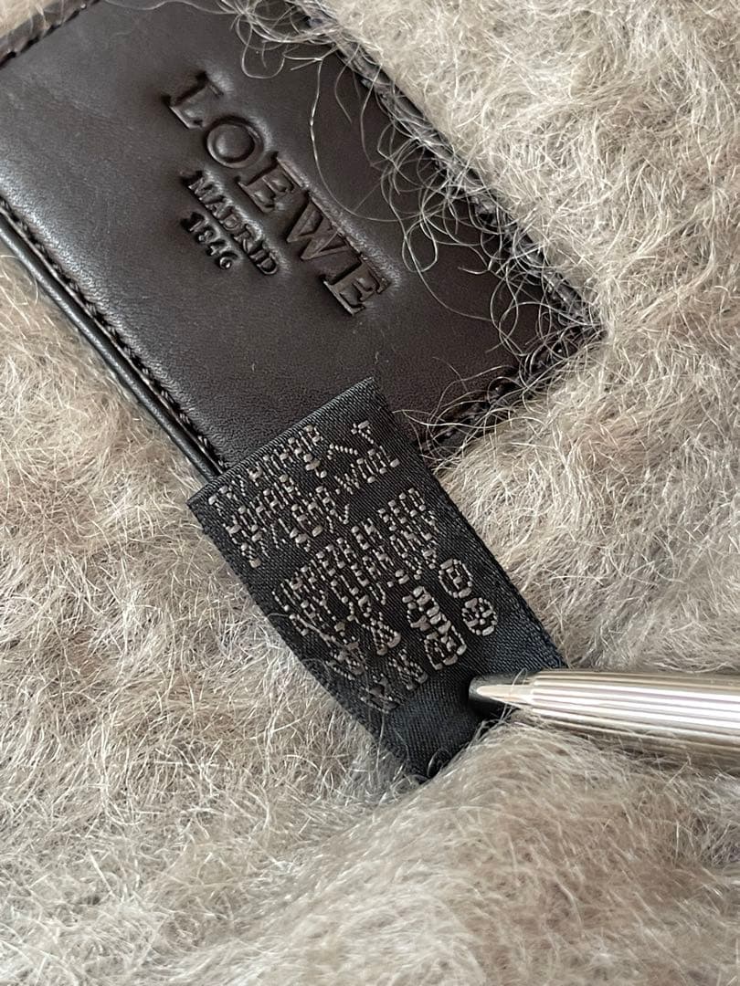 LOEWE ロエベ マフラー モヘヤ ウール グレージュ