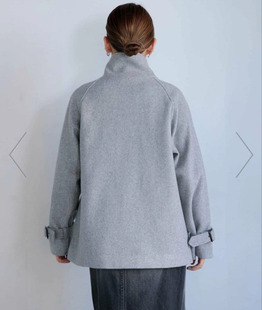 アーバンリサーチサニーレーベル　メルトンジャージスタンドカラートレンチコート