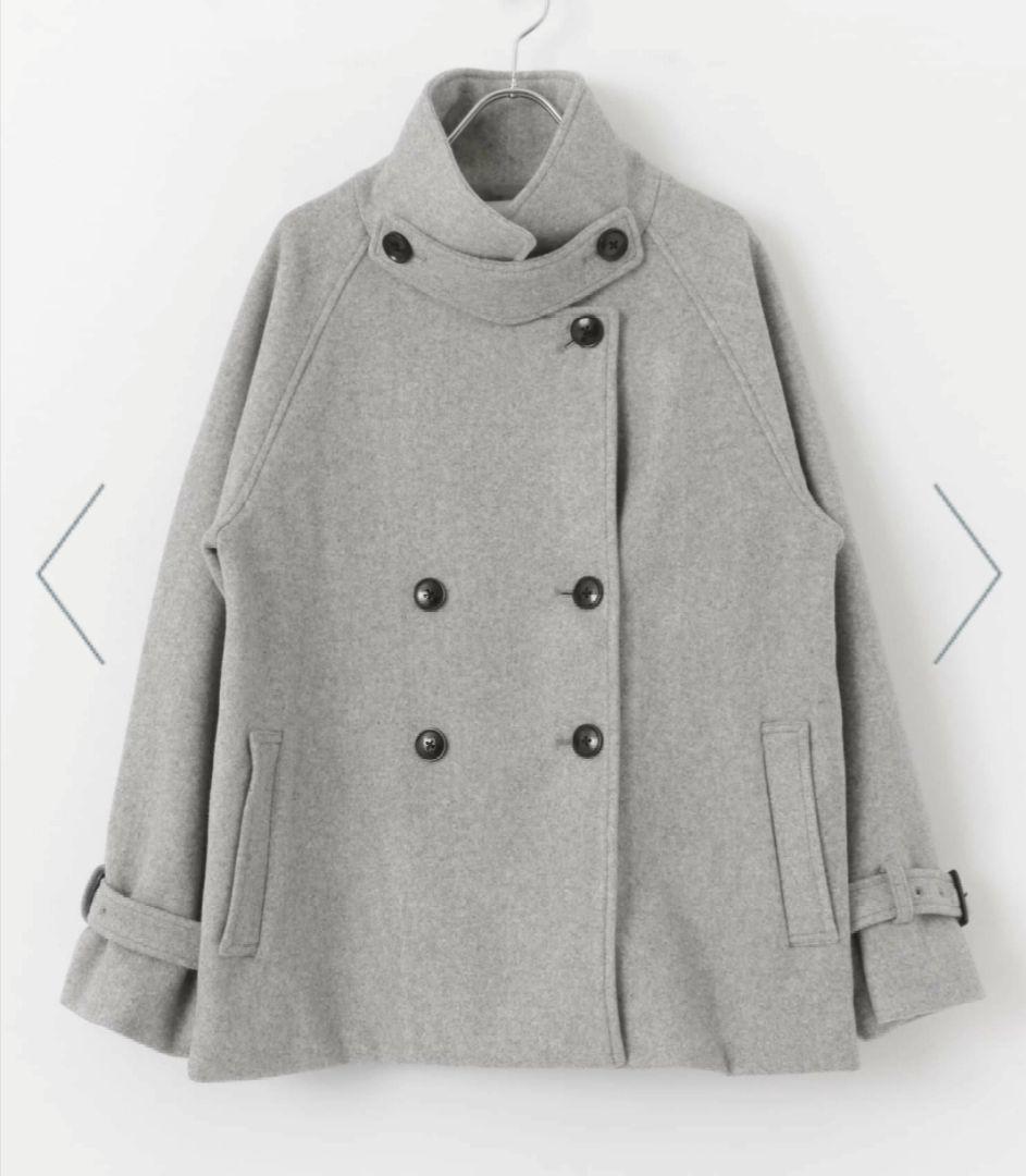 アーバンリサーチサニーレーベル　メルトンジャージスタンドカラートレンチコート