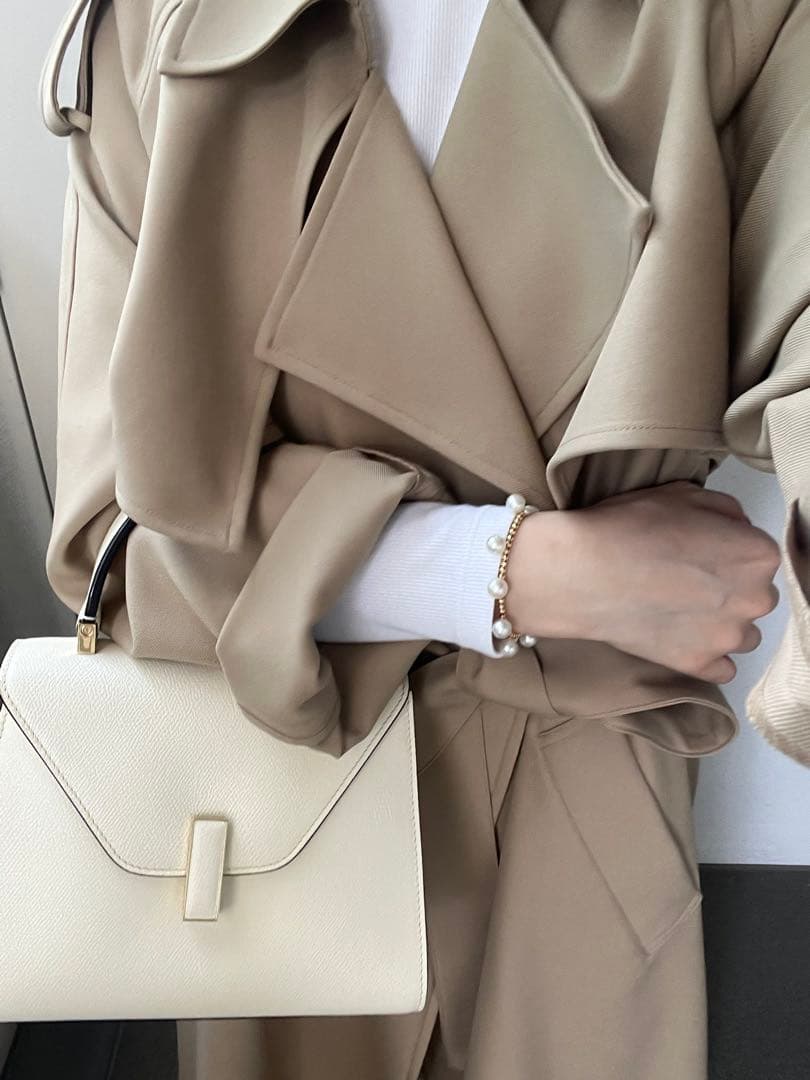 Mila Owen 共ベルト付肩章デザイントレンチコートベージュ 1サイズ