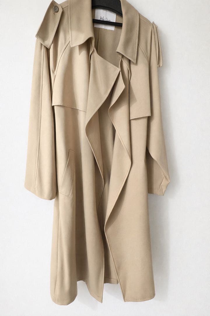 Mila Owen 共ベルト付肩章デザイントレンチコートベージュ 1サイズ