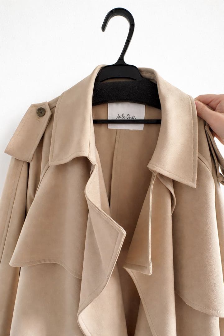 Mila Owen 共ベルト付肩章デザイントレンチコートベージュ 1サイズ