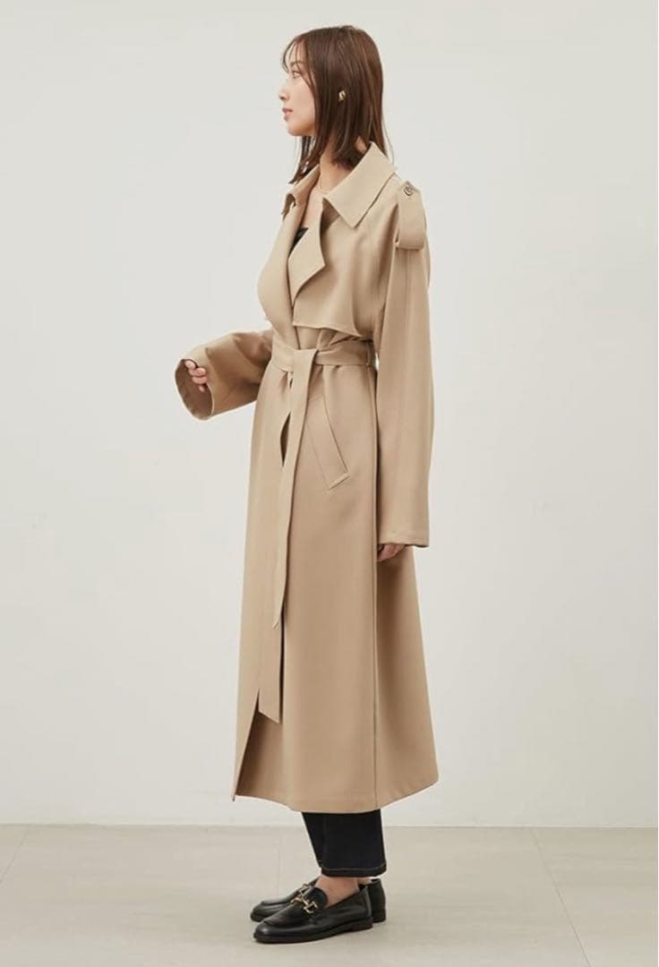 Mila Owen 共ベルト付肩章デザイントレンチコートベージュ 1サイズ