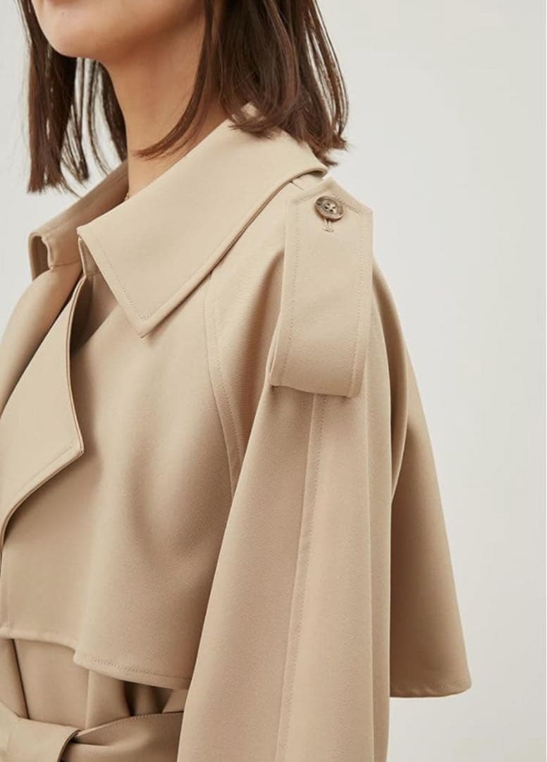 Mila Owen 共ベルト付肩章デザイントレンチコートベージュ 1サイズ