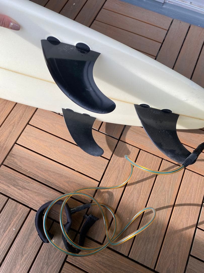 ［値下げ］ホワイト/グリーン ショートボード