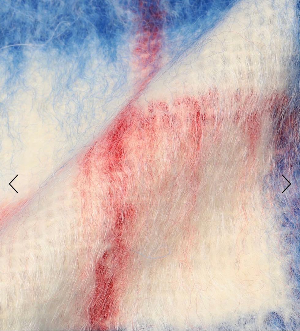 CABaN モヘヤ チェックストール　青　ブルー　美品　マフラー　大判　キャバン