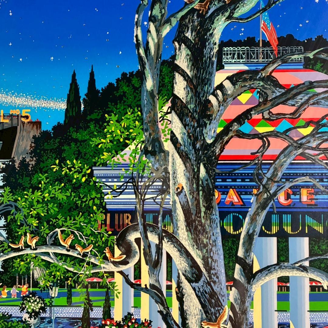 美品 ヒロ・ヤマガタ「イブニングパーティー」シルクスクリーン 大作 直筆サイン入