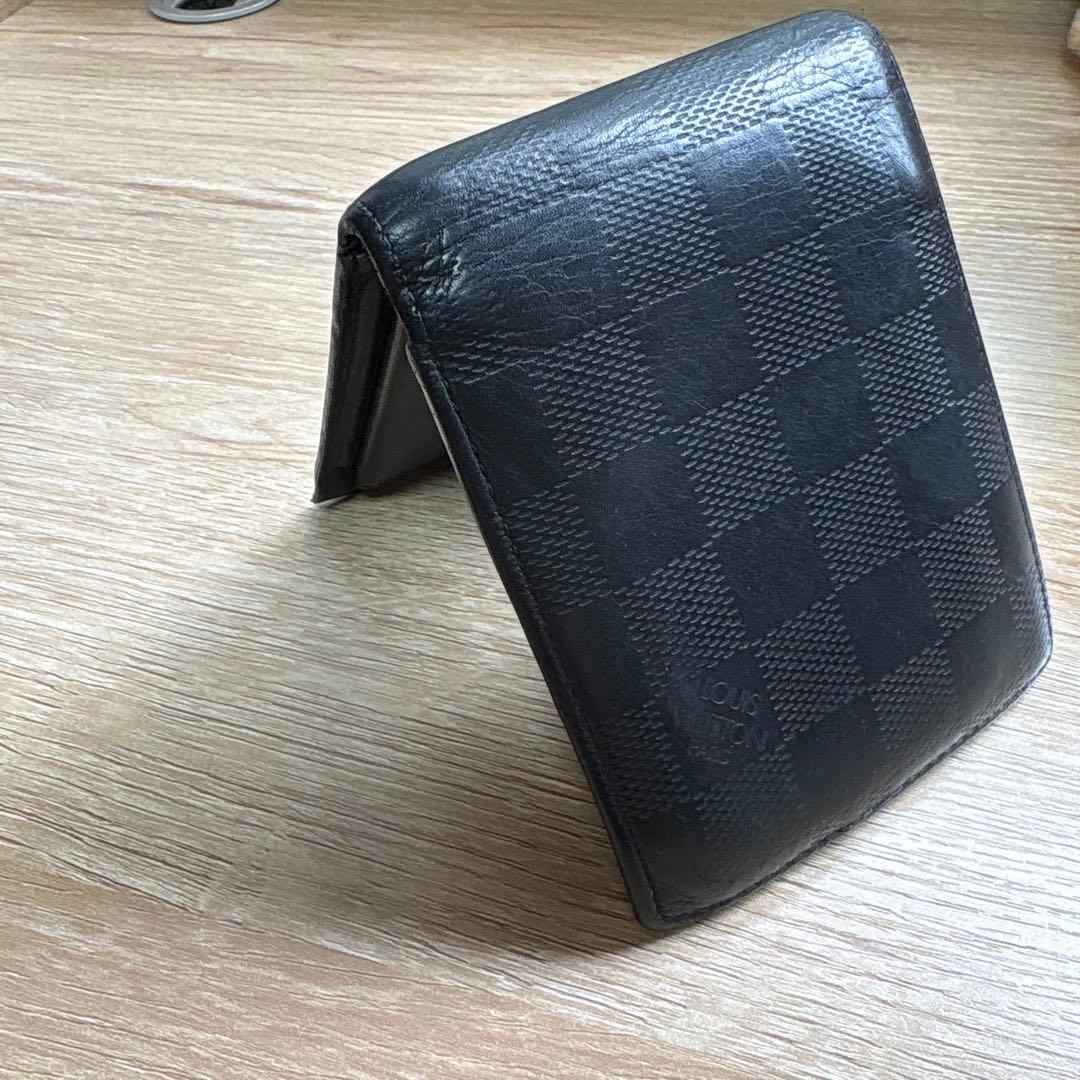 ルイ・ヴィトン ブラック レザー 二つ折り財布
