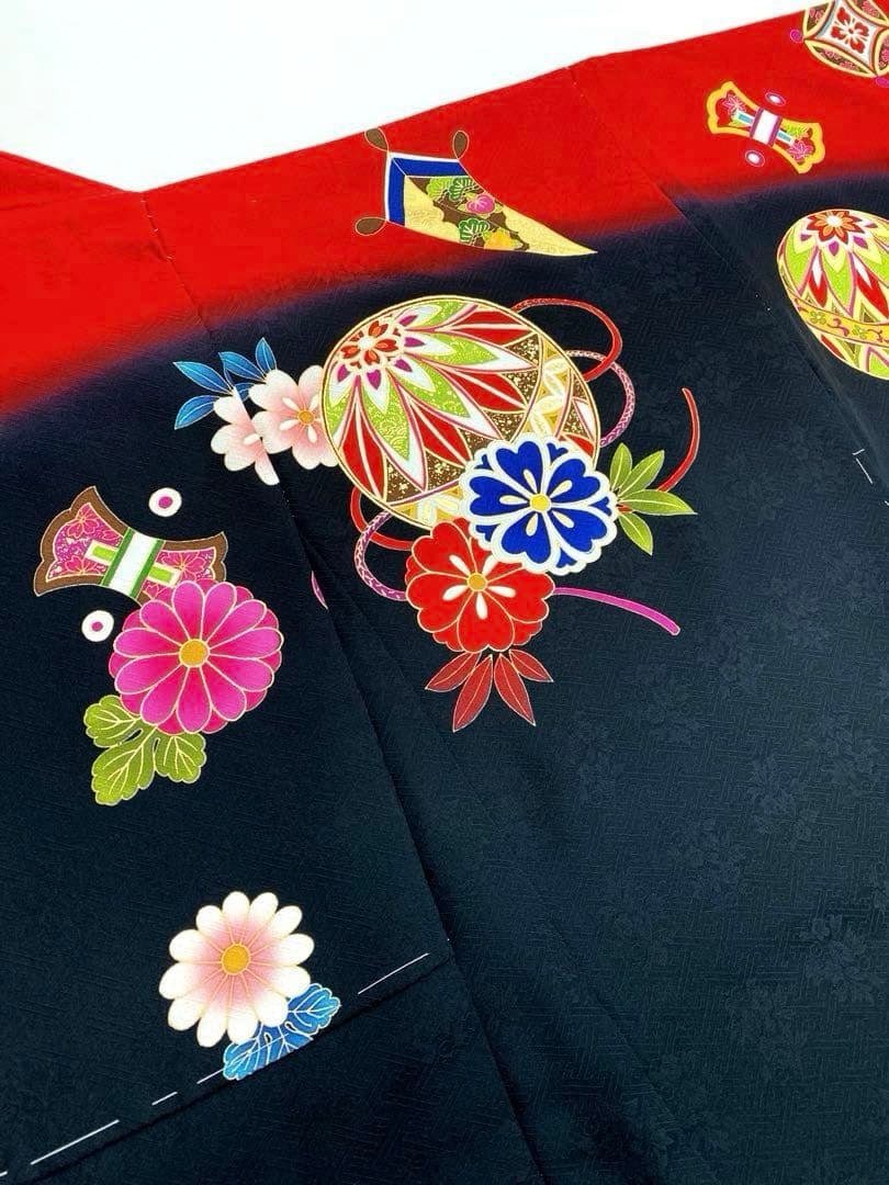 振袖 仮絵羽 舞台衣装 金駒 金彩 紋意匠 正絹 未仕立て品 八掛付き