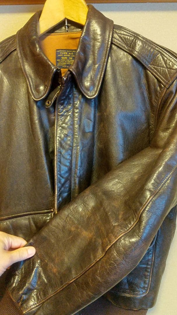 eです。 A2 ミリタリージャケット フライトジャケット 38