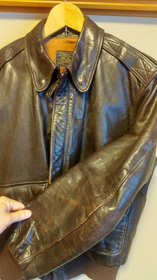 eです。 A2 ミリタリージャケット フライトジャケット 38