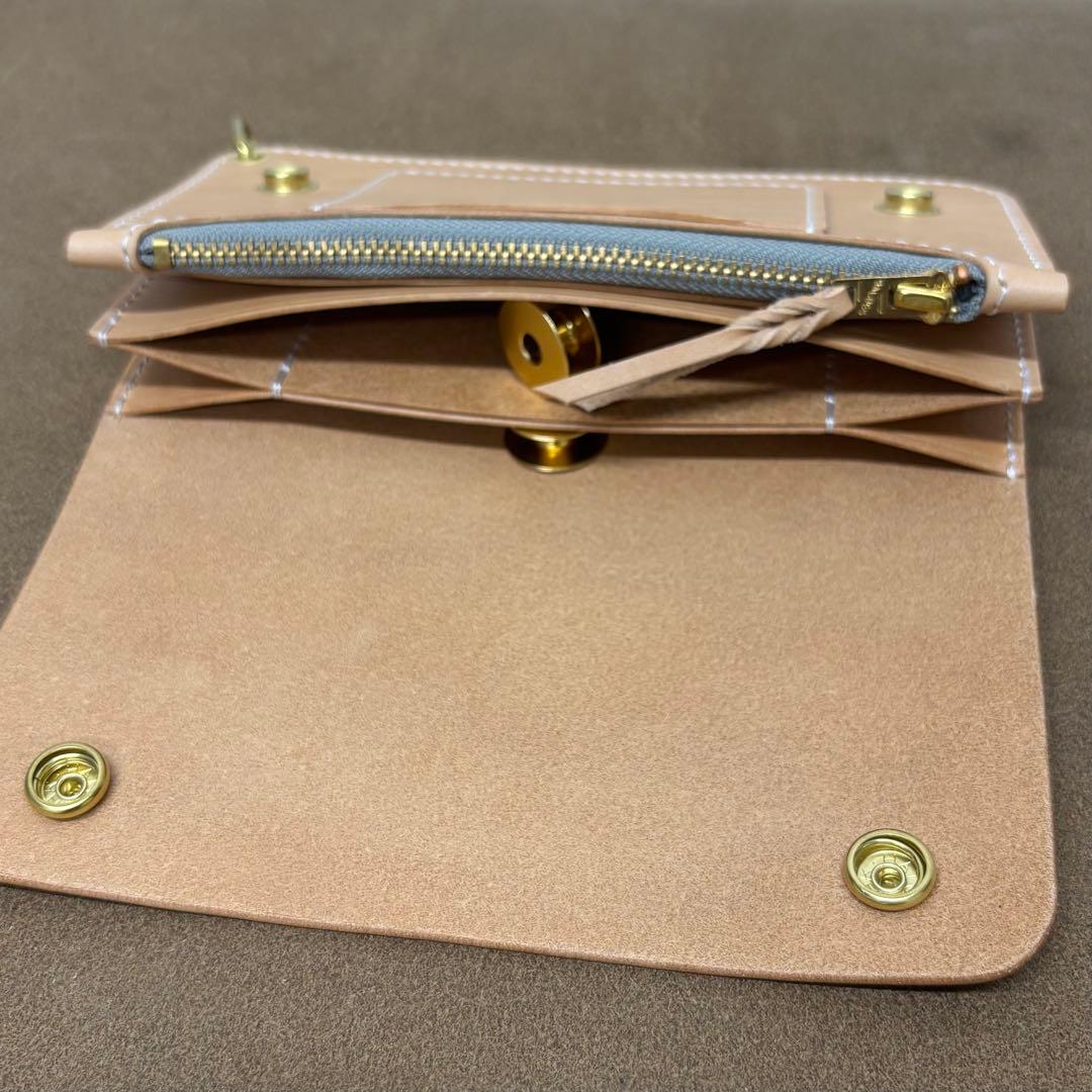 ホースハイド　トラッカーウォレット　ナチュラル　3層　alps