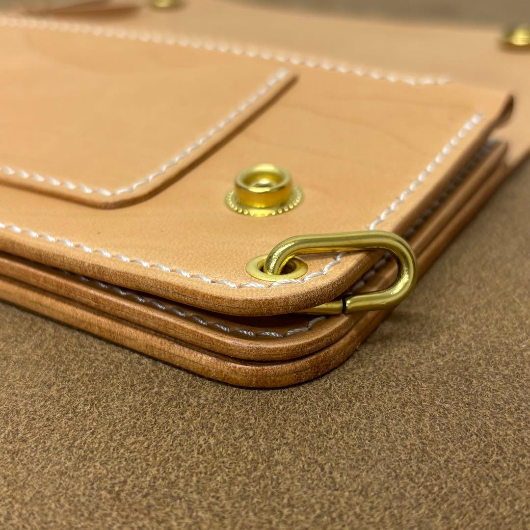 ホースハイド　トラッカーウォレット　ナチュラル　3層　alps