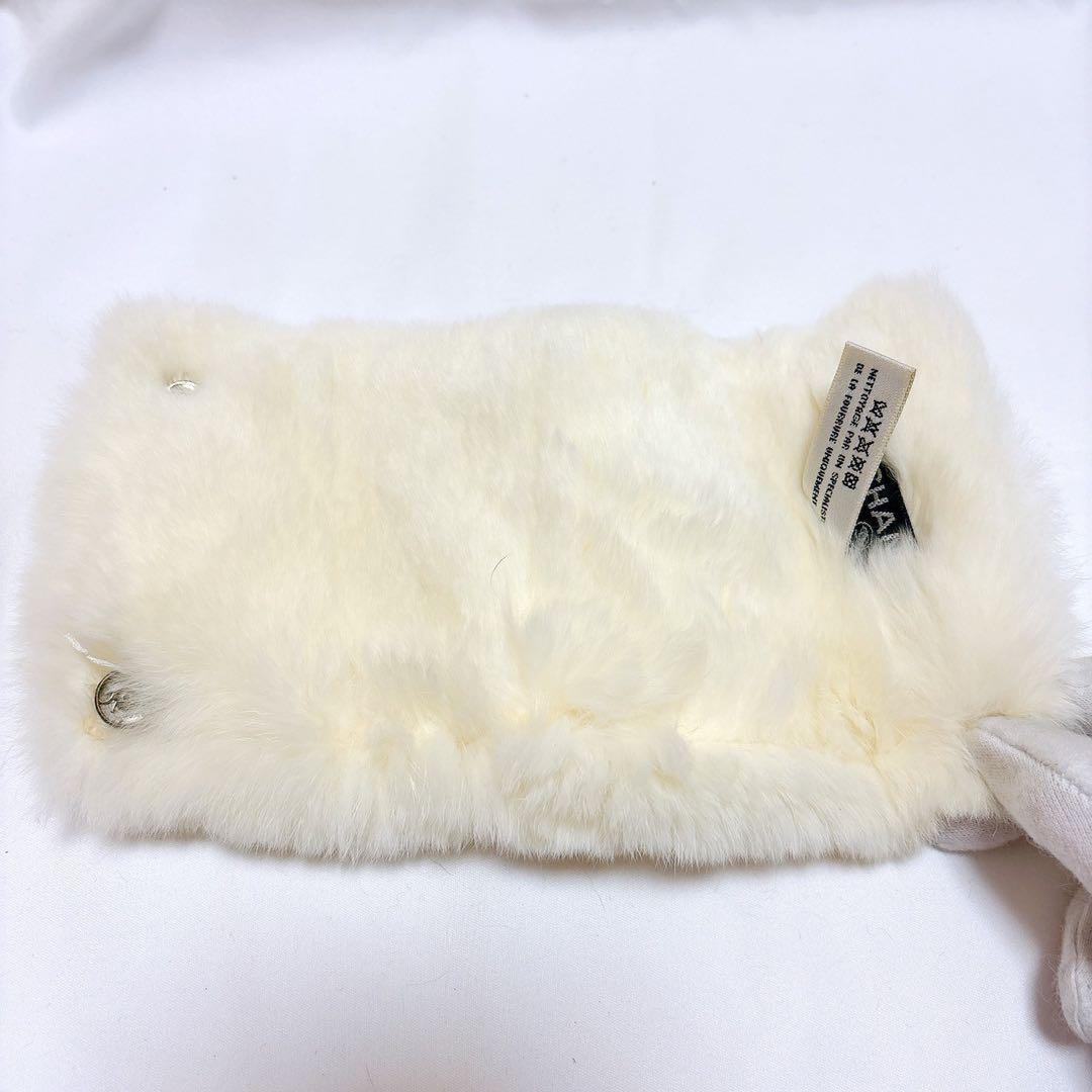 CHANEL 【美品】✨ラパン　ファー　ホワイト　リストバンド　バングル