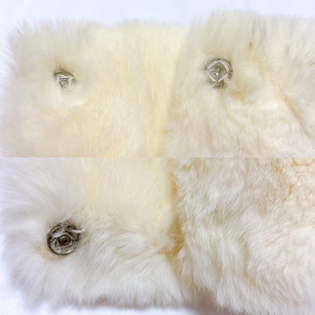 CHANEL 【美品】✨ラパン　ファー　ホワイト　リストバンド　バングル