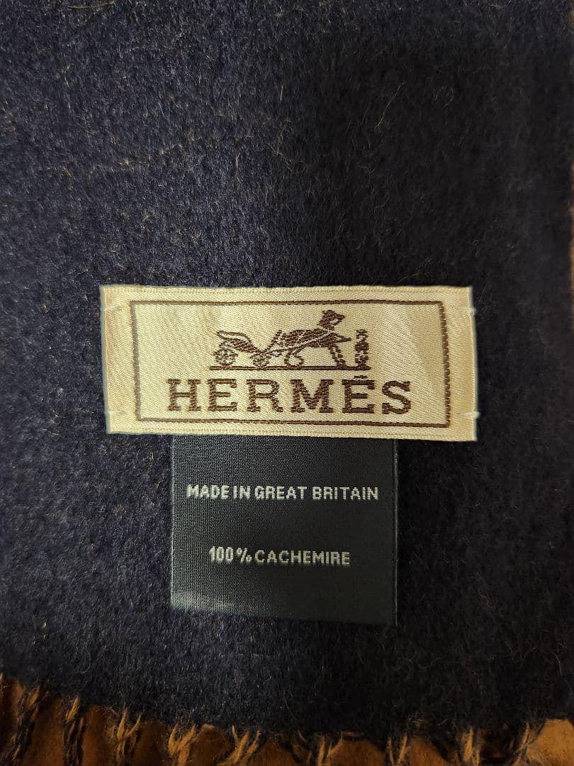 HERMES　カシミヤマフラー