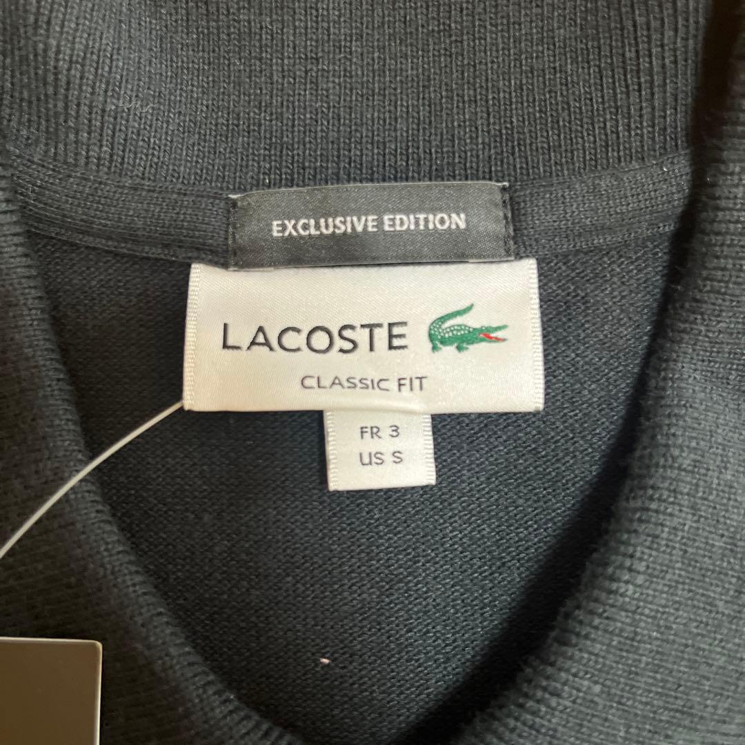 【新品未使用タグ付】ラコステ　長袖ポロシャツ　ブラック　S