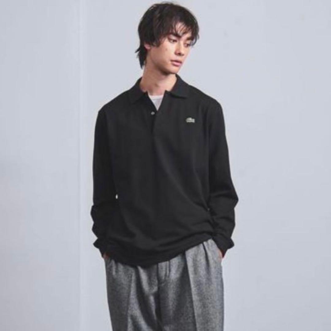 【新品未使用タグ付】ラコステ　長袖ポロシャツ　ブラック　S