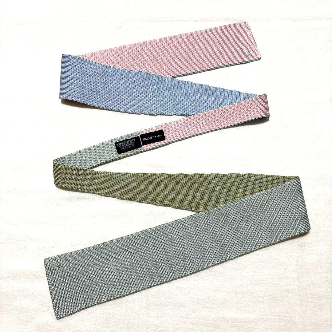 究極美品　エルメス　ネクタイ　4way リバーシブル　キャトルタン　箱付　袋付