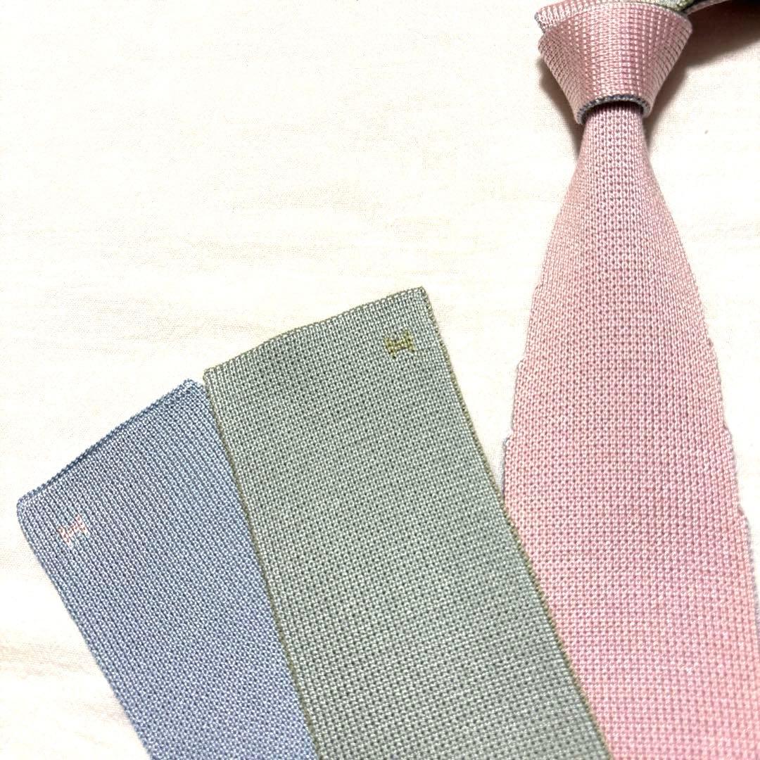 究極美品　エルメス　ネクタイ　4way リバーシブル　キャトルタン　箱付　袋付