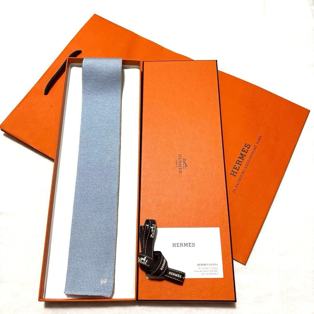 究極美品　エルメス　ネクタイ　4way リバーシブル　キャトルタン　箱付　袋付