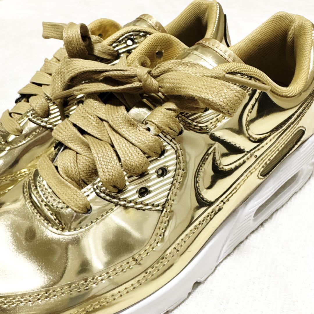 NIKE エアマックス90 SP メタリッククローム 23.5 ナイキ ゴールド